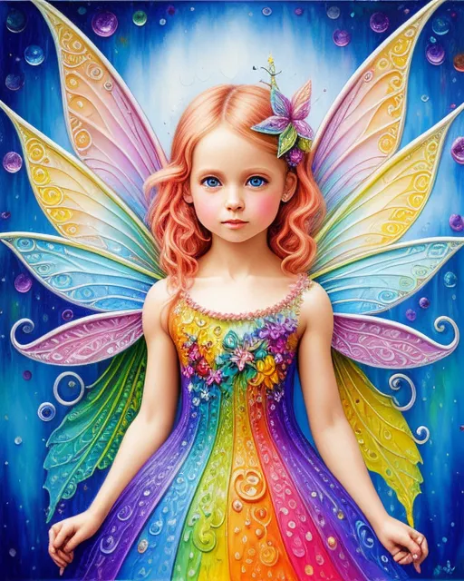 Rainbow fairy, hyperdetailed, oil - Free AI Photo Generator - starryai