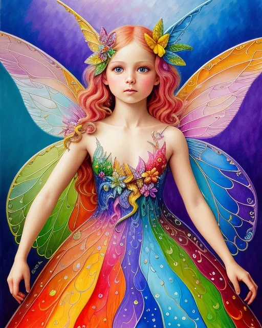 Rainbow fairy, hyperdetailed, oil - Free AI Photo Generator - starryai