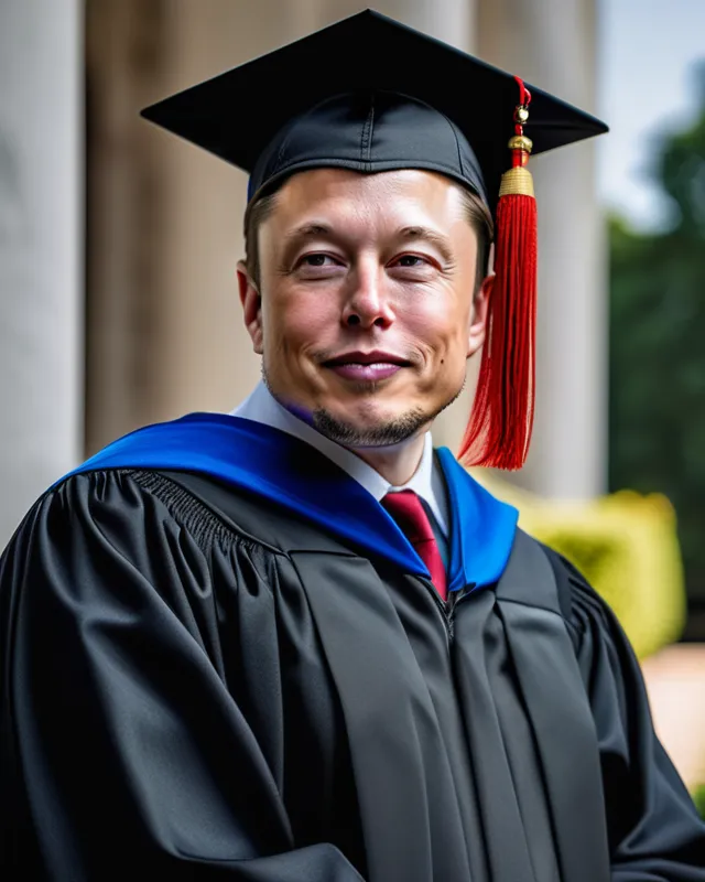 Elon Musk graduating 