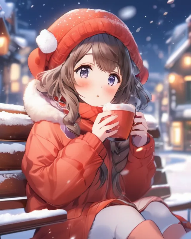 A Cute Anime Girl with Her Boba Drink in Hands, Sitting on the Front Porch  of House, Adorable, Printable, Fantasy Stock Photo - Image of hands, drink:  293225008