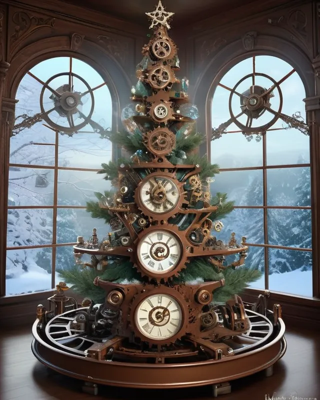 Steampunk Style Tree Fantastical steampunk style, tree - Free AI Photo Generator - starryai