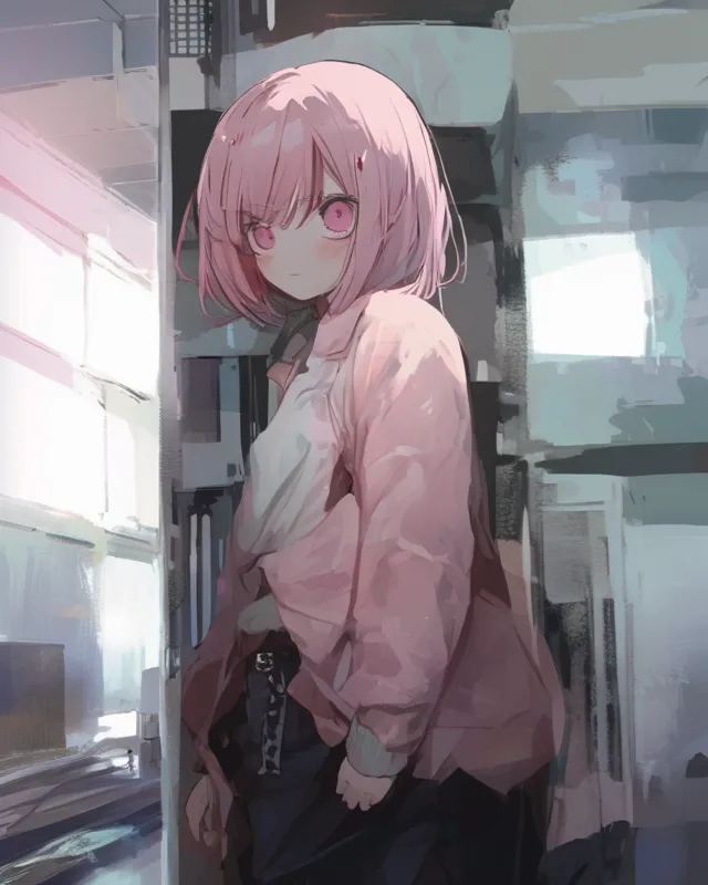 anime picture,transparent eyes, pink - AI Photo Generator - starryai