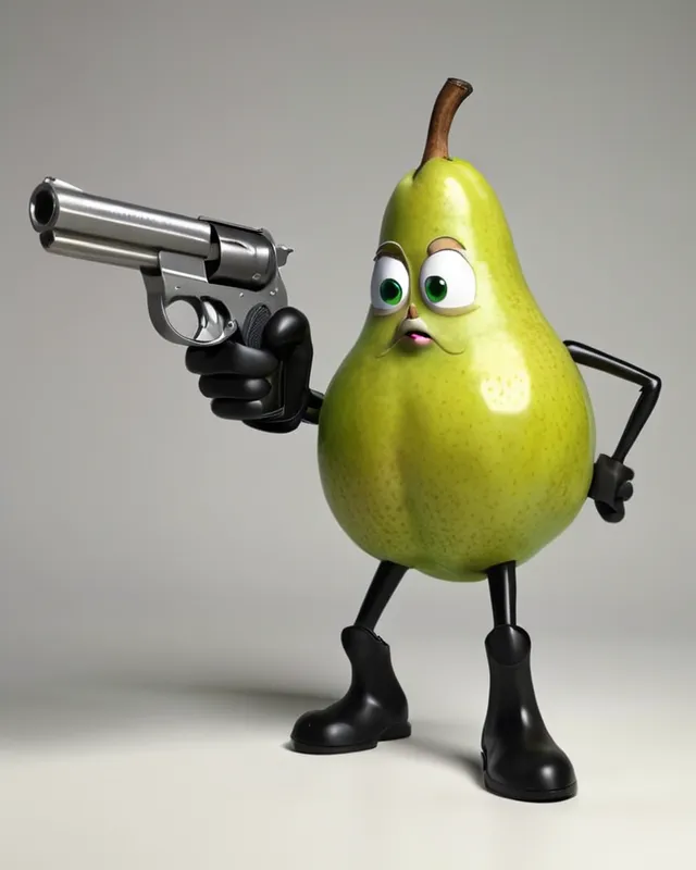 Pear has a gun