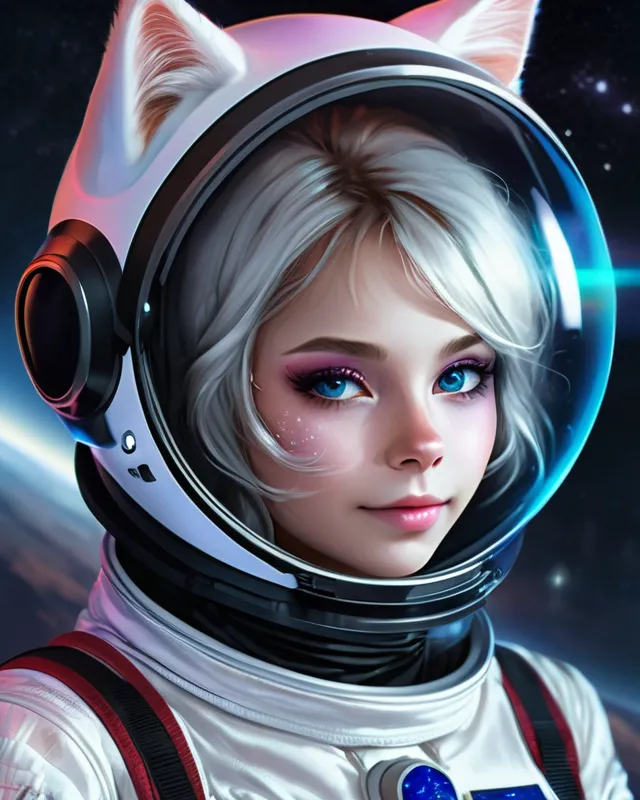 Cosmic cat girl - Free AI Photo Generator - starryai