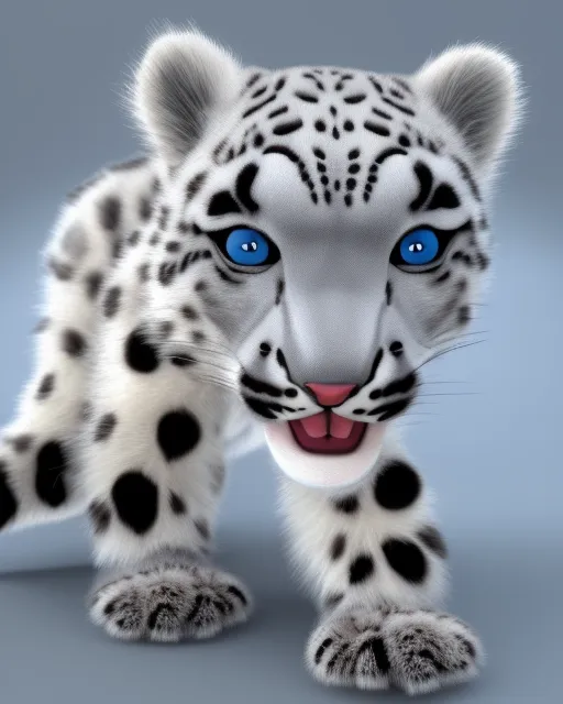 baby snow leopard cartoon