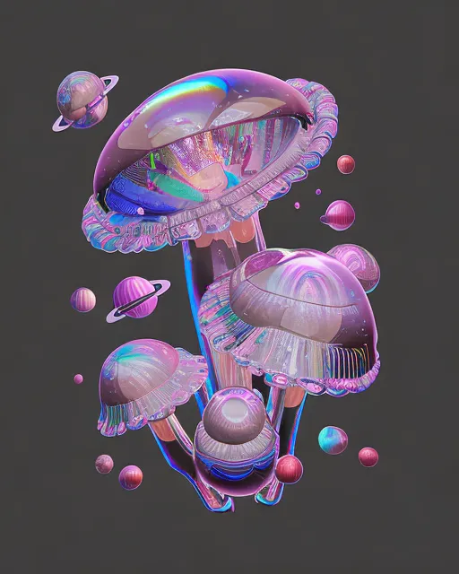 Mushrooms space - Free AI Photo Generator - starryai