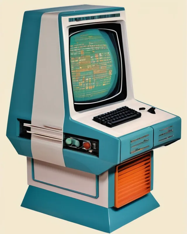 1960s futuristic retro gaming computer