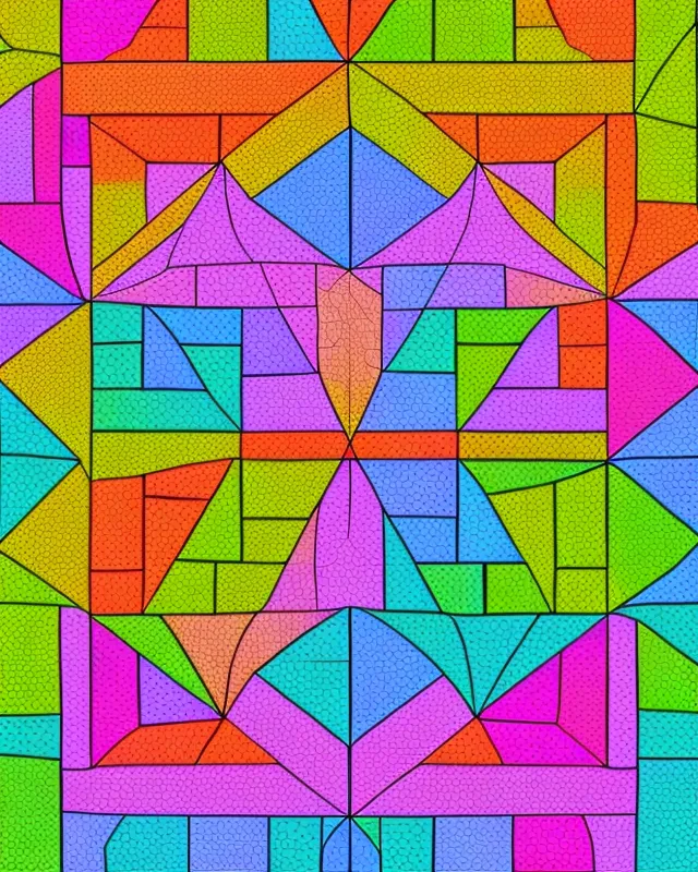 Sierpinsky gasket with bright colorful sections 