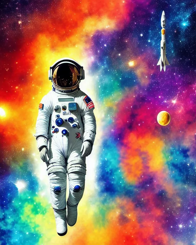 Space, astronaut, colorful, 