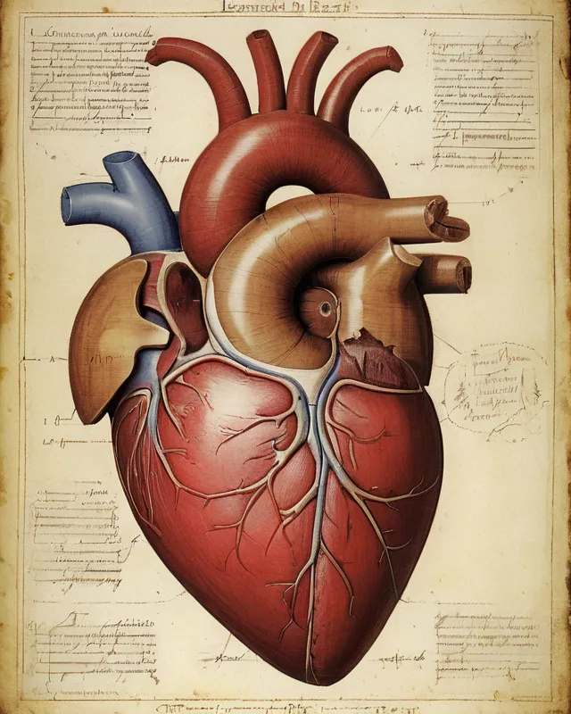 Leonardo da Vinci schematic of the anatomy of the human heart 