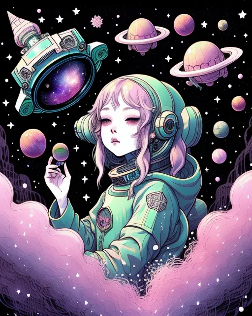 She floats in outer space without a fate 