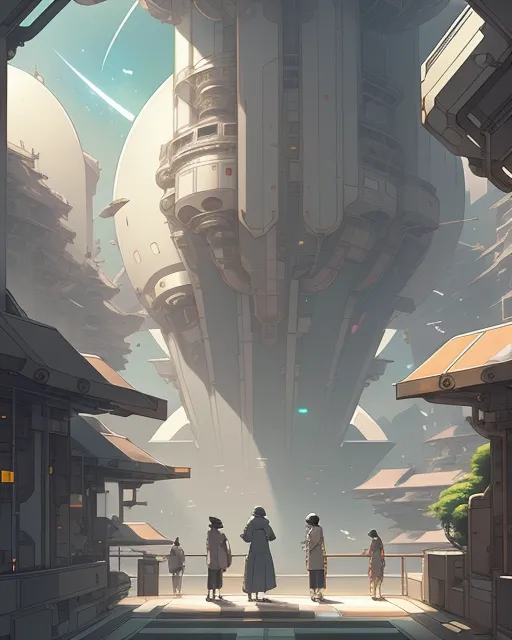A hotel on a futuristic space 60 - Free AI Photo Generator - starryai