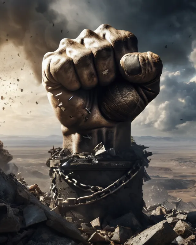 'Gian Stone fist punching earth - Free AI Photo Generator - starryai
