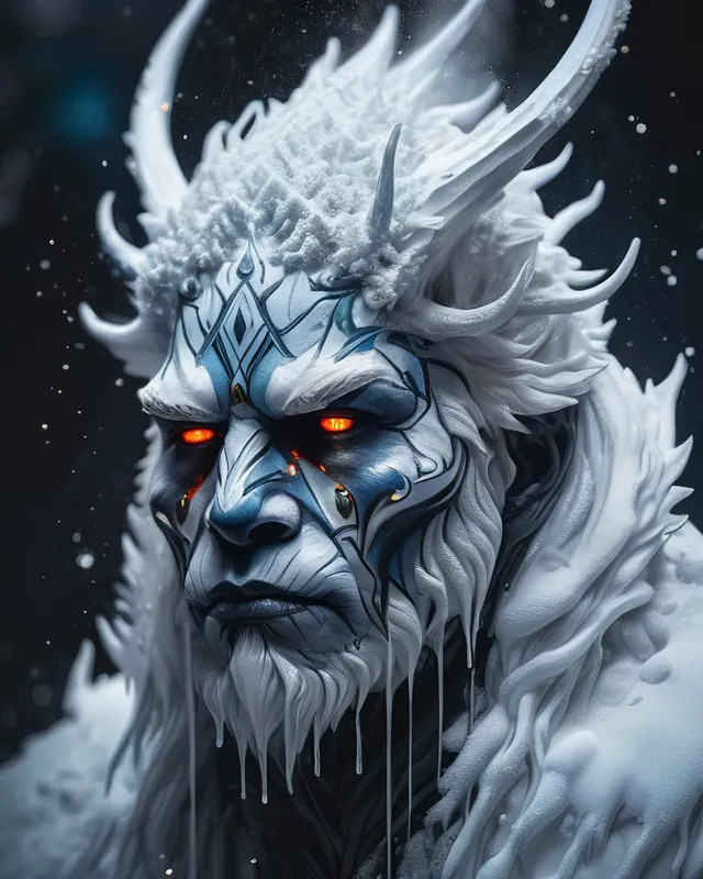 intricate ink portrait a snow art - Free AI Photo Generator - starryai