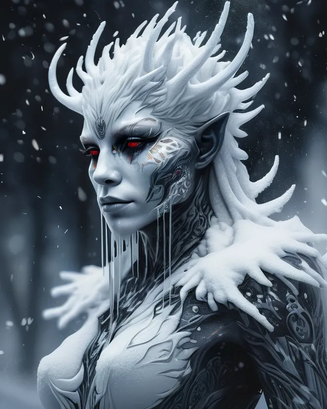 intricate ink portrait a snow art - Free AI Photo Generator - starryai