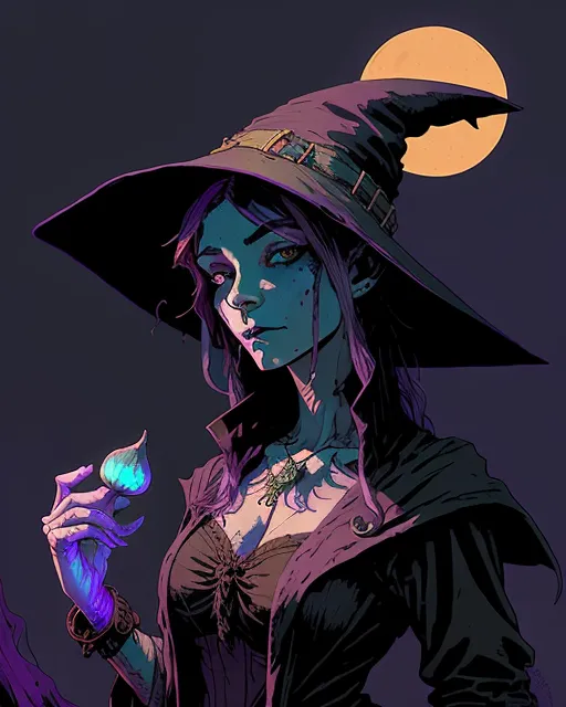 beautiful dark witch