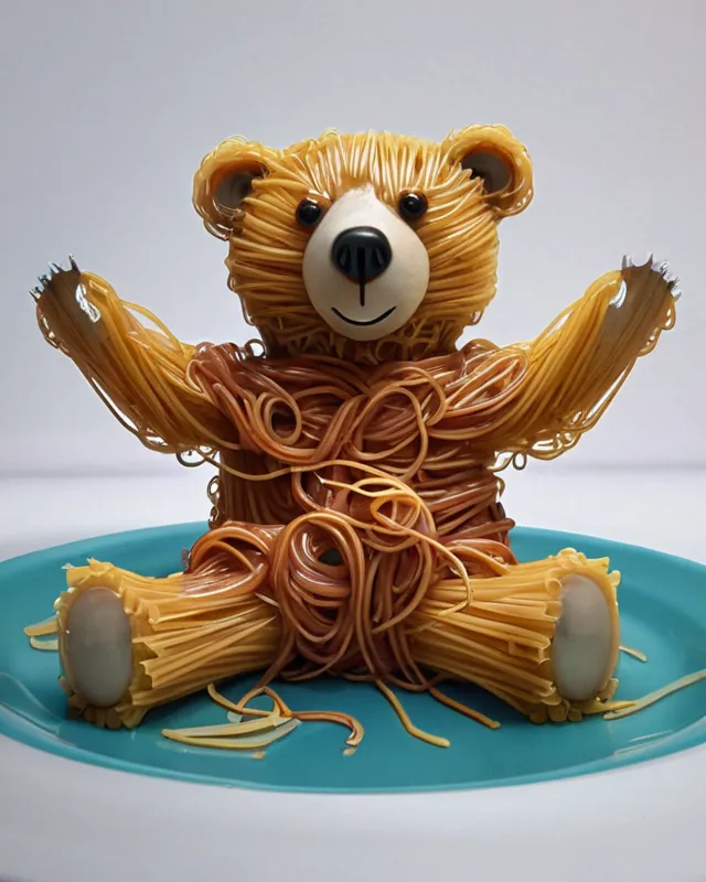 Spaghetti Bear - Free AI Photo Generator - starryai
