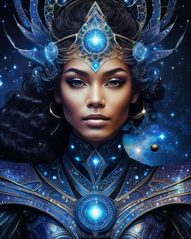 portrait a cosmic goddess, suit - Free AI Photo Generator - starryai