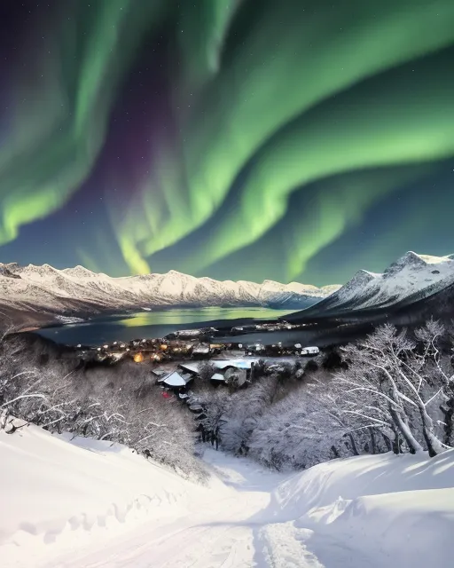 A landscape a dark winter night - Free AI Photo Generator - starryai
