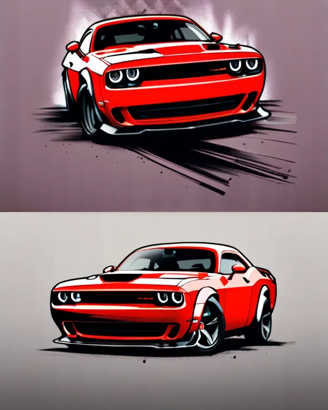 A Dodge Challenger Srt Demon Charisma - AI Photo Generator - starryai