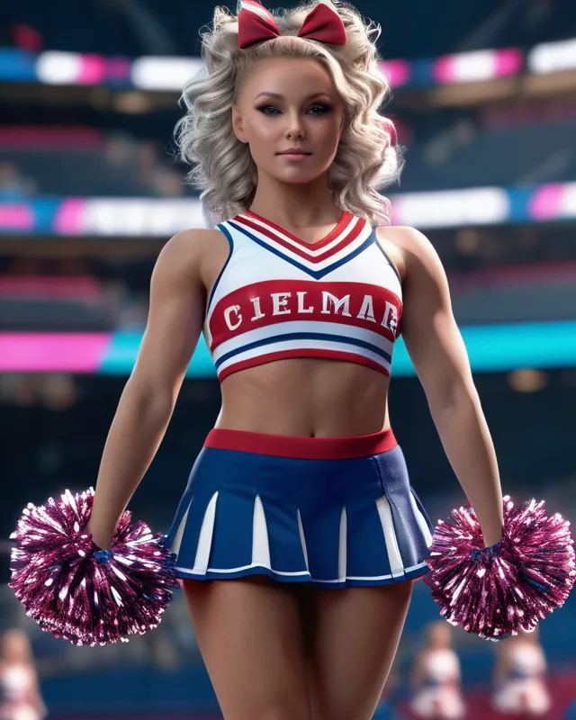 Cheerleader, fantasy art, cinema 4d, hyperrealism, hyper detailed, trending on artstation, whimsical, imax, octane render