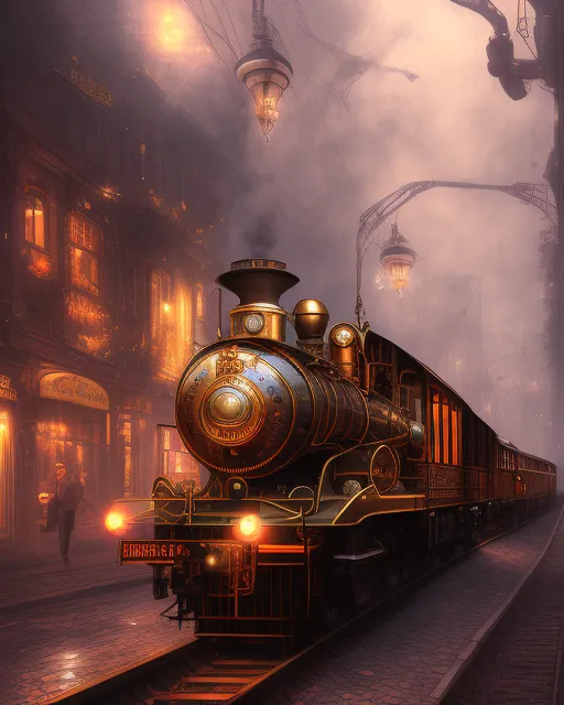 Steampunk train - Free AI Photo Generator - starryai