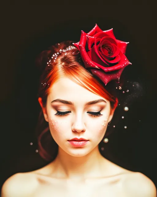 A rose, amazingly fluid, 3d light - Free AI Photo Generator - starryai