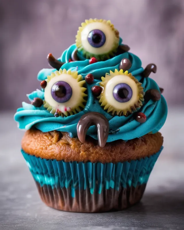 (scary frightening cupcake on a - Free AI Photo Generator - starryai