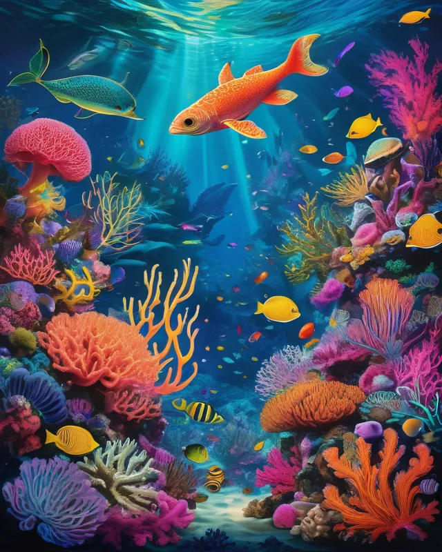A fantastical underwater kingdom, - Free AI Photo Generator - starryai