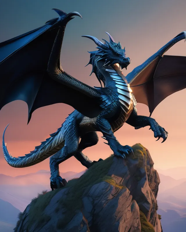 Blue dragon - Free AI Photo Generator - starryai