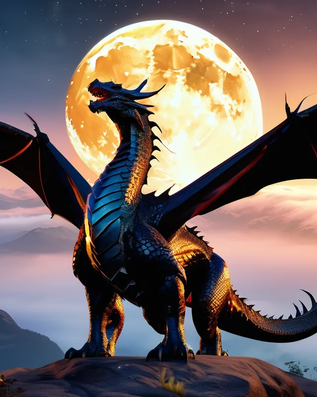 Blue dragon - Free AI Photo Generator - starryai