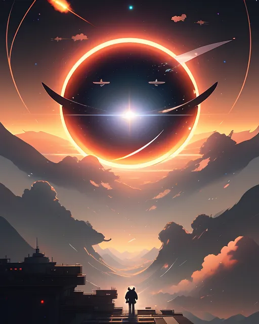 Black Hole, planes entering black - Free AI Photo Generator - starryai