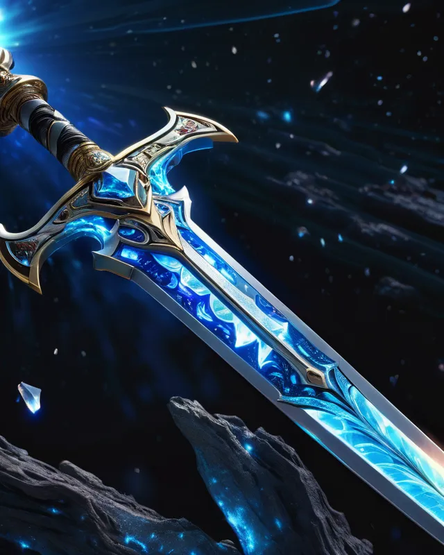 A Magnificent Galactic Sword., - Free AI Photo Generator - starryai