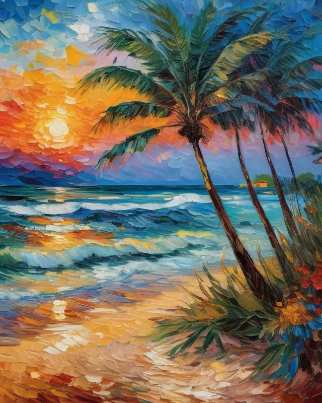 Sunset On A Tropical Beach 3