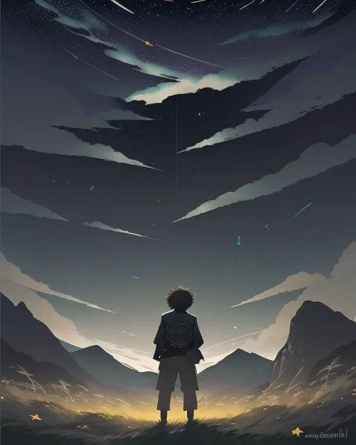 A dark night sky a couple stars - Free AI Photo Generator - starryai