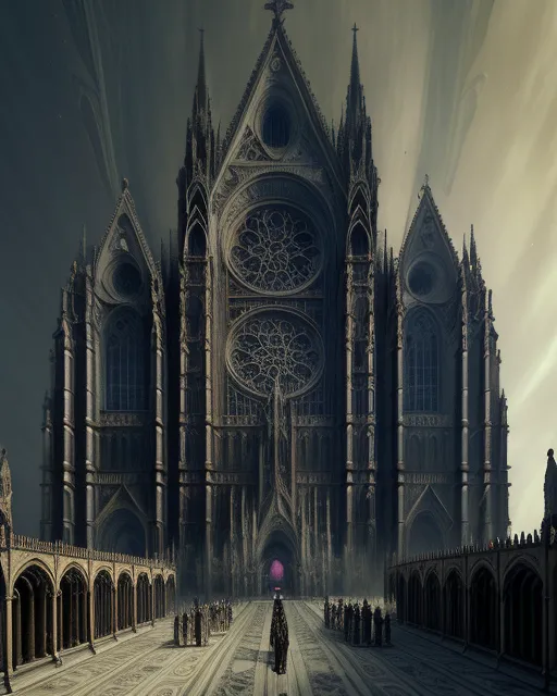  Cathedral of the Antichrist with reptilian space pope giving a sermon +zoomed out +extreme details + large structure +intricate design +massive suffering 