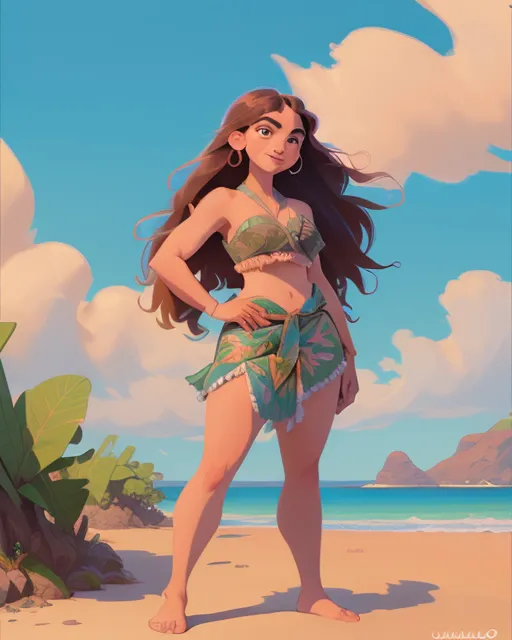 Moana, digital painting,  digital illustration,  extreme detail,  digital art,  4k,  ultra hd