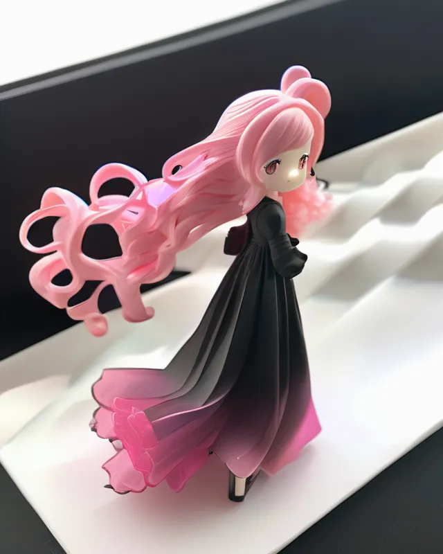 girl long curly bright pink hair - Free AI Photo Generator - starryai