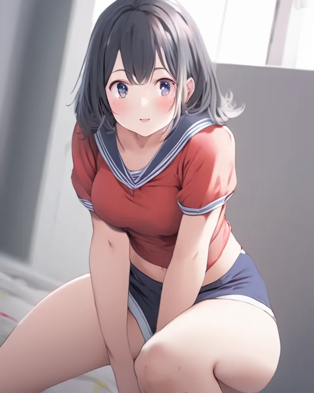 Cute anime girl with panties