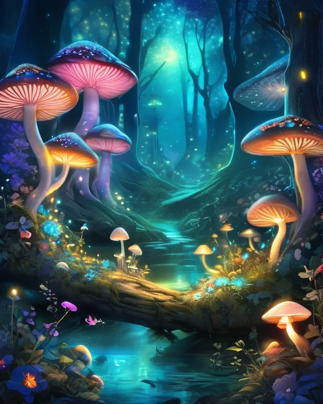 Mushroom Forest - Free AI Photo Generator - starryai