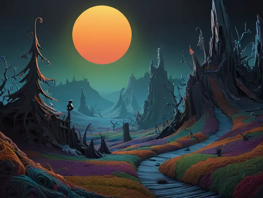 Landscape inspired "a nightmare - Free AI Photo Generator - starryai