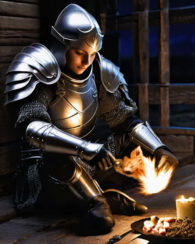A knight wearing plate armor - Free AI Photo Generator - starryai