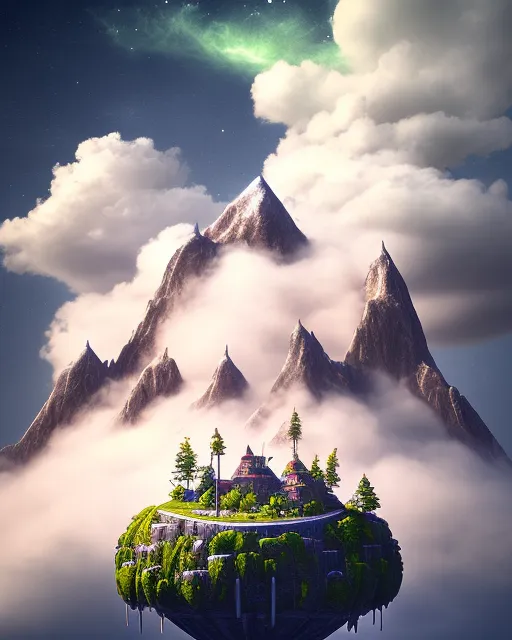 A floating island. - Free AI Photo Generator - starryai