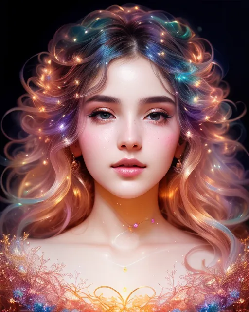 Mesmerizing portrait a beautiful girl, - AI Photo Generator - starryai
