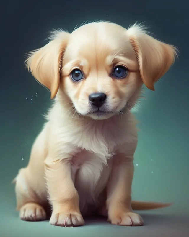 Cute dog puppy in Anna Dittmann style