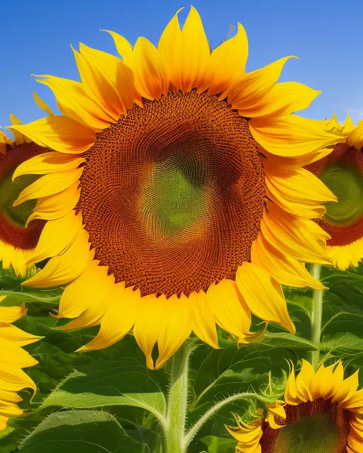 a sunflower in the beautiful daylight