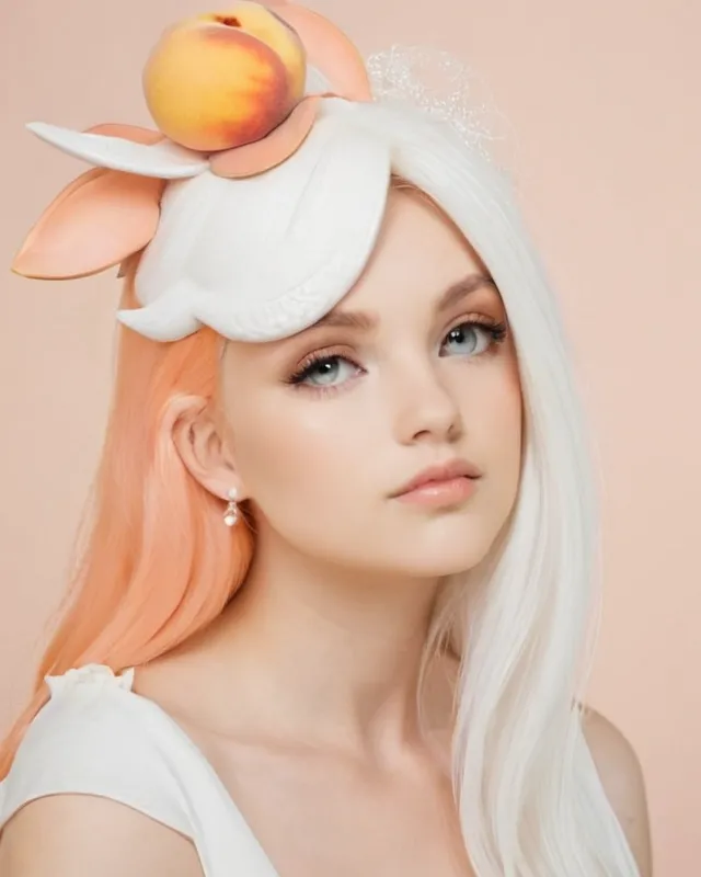 Peach and white ￼elaphent