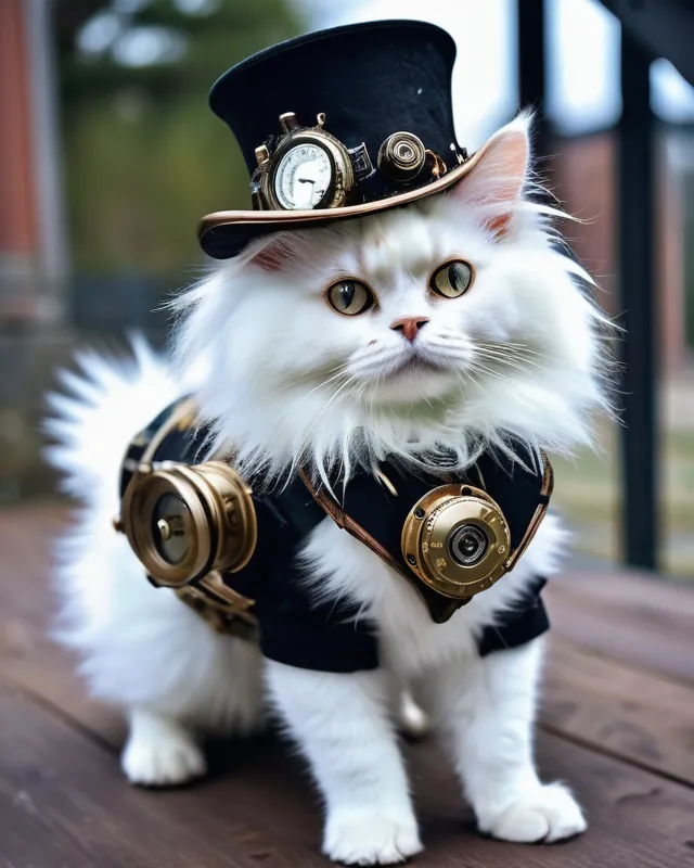Steampunk cat - Free AI Photo Generator - starryai