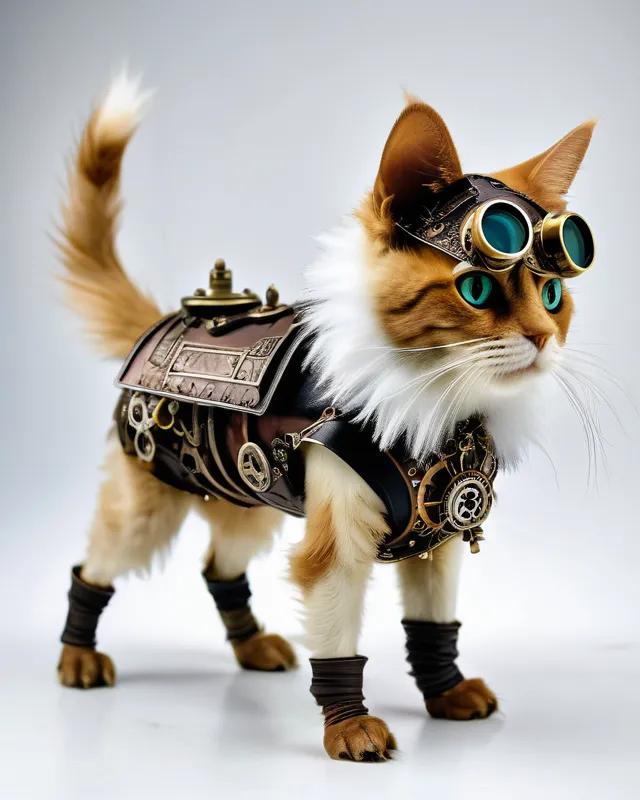 Steampunk cat - Free AI Photo Generator - starryai