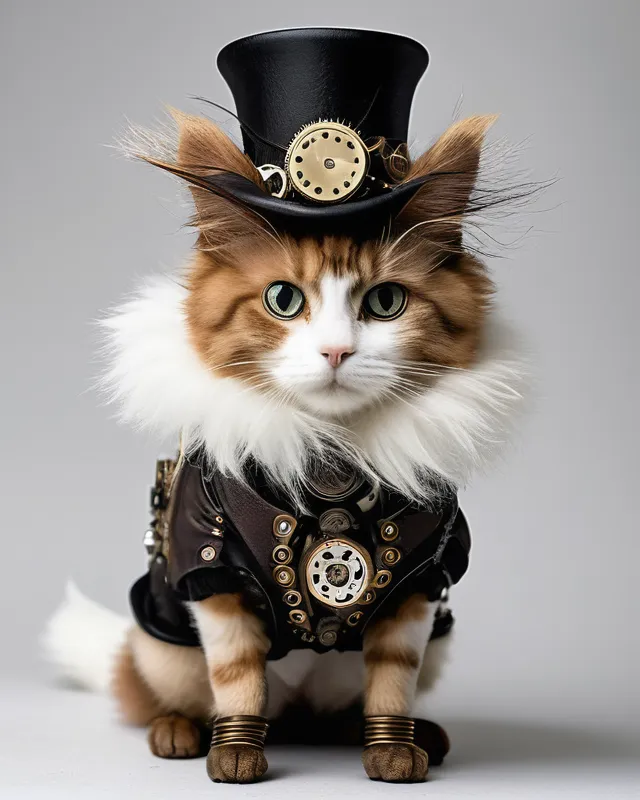 Steampunk cat - Free AI Photo Generator - starryai